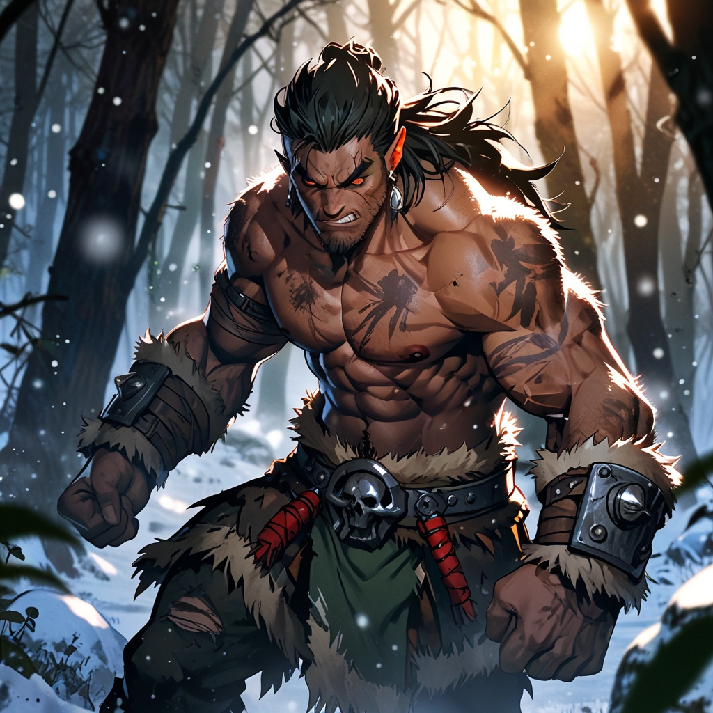 Wild half-orc ready to face on challenges