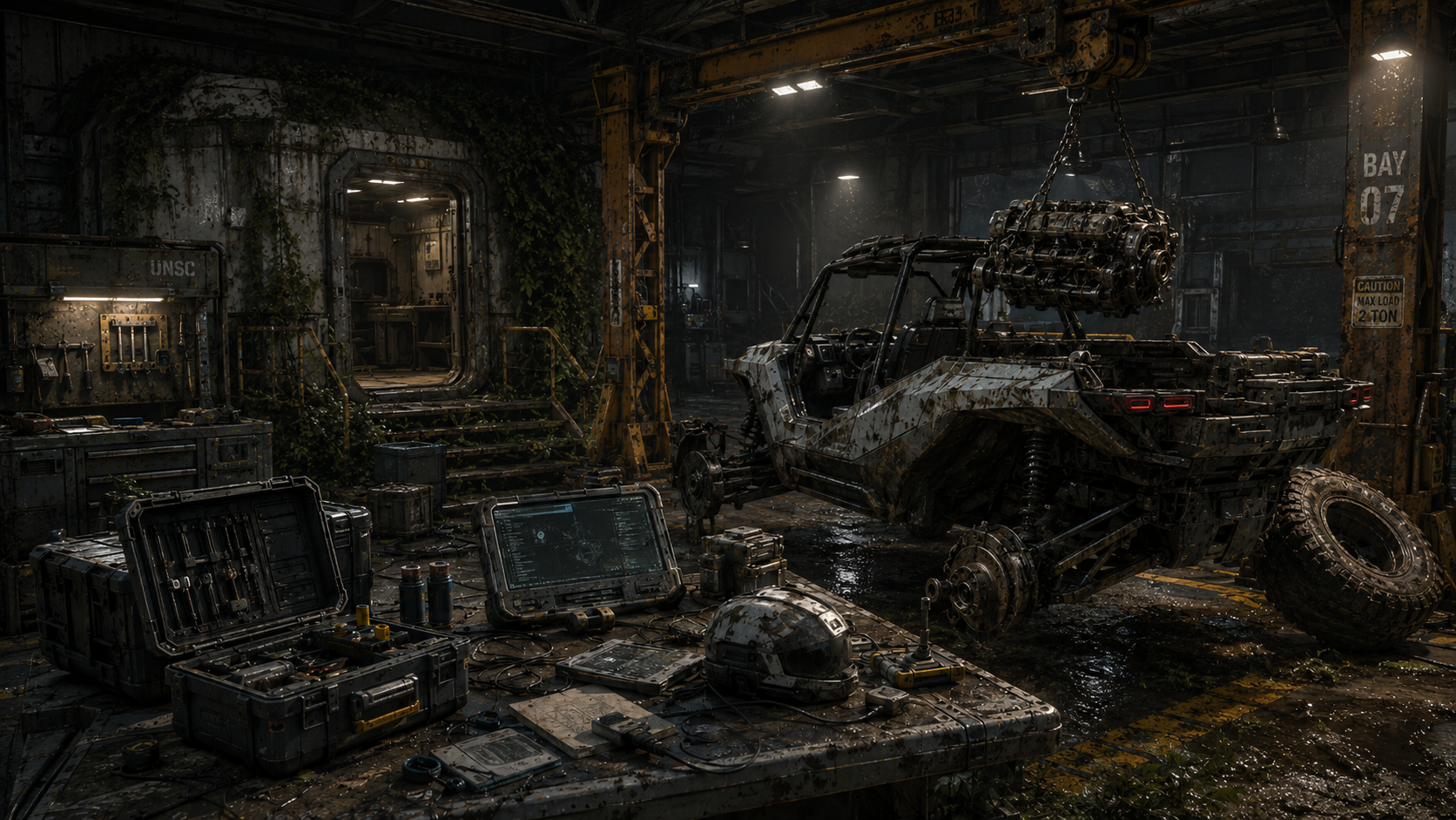 Abandoned vehicle while in repair